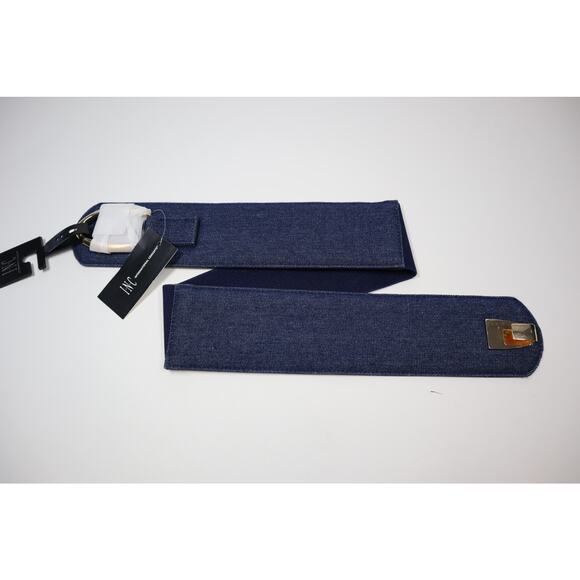 INC Dark Blue Stretch Belt with Gold Clasp‎ Size L/XL - Picture 2 of 4
